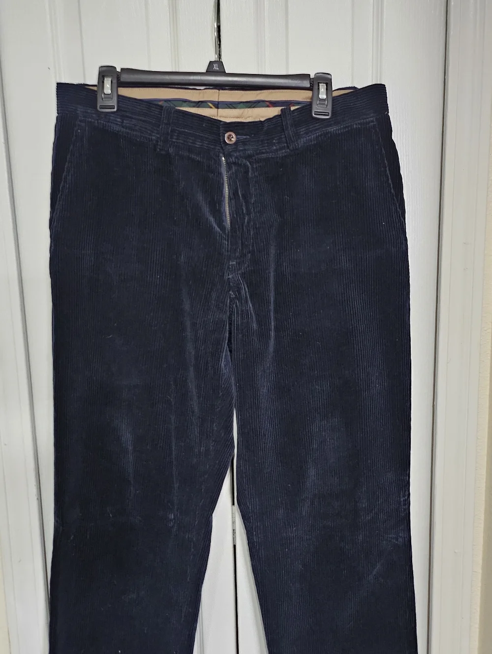 Polo Ralph Lauren Corduroy Pants Mens 33x32 Navy Preston Straight Casual.